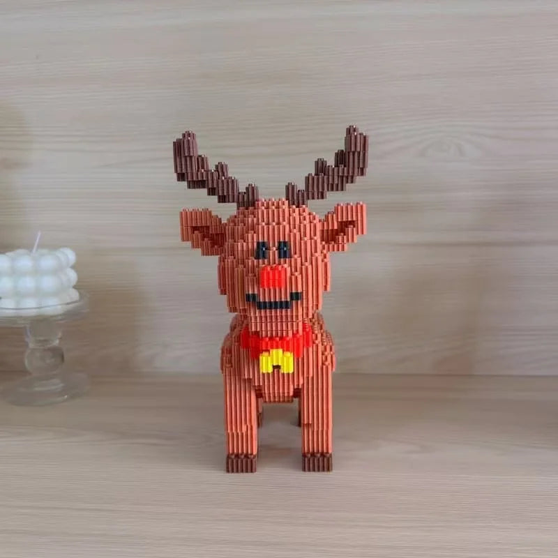 Santa Claus Elk Christmas Tree Building Blocks Toy Set Small Particle Bricks Building Blocks Toys Christmas Gift