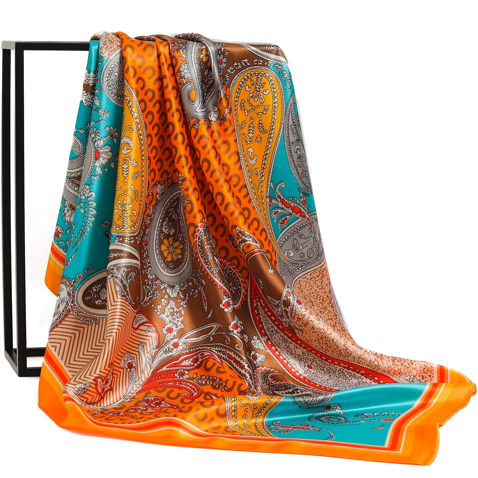 Scarves For Women Print Silk Satin Head Scarf Female Luxury Brand Square Shawl Large Hijab Scarfs