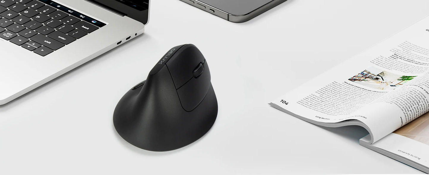 M618 Air Ergonomic Vertical Wireless Mouse – Rechargeable Silent Click, 2400 DPI