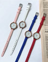 Vintage Luxury Literary Ladies Quartz Watch Brown Brown Thin Small Leather Strap Ladies Elegant Bracelet Watch