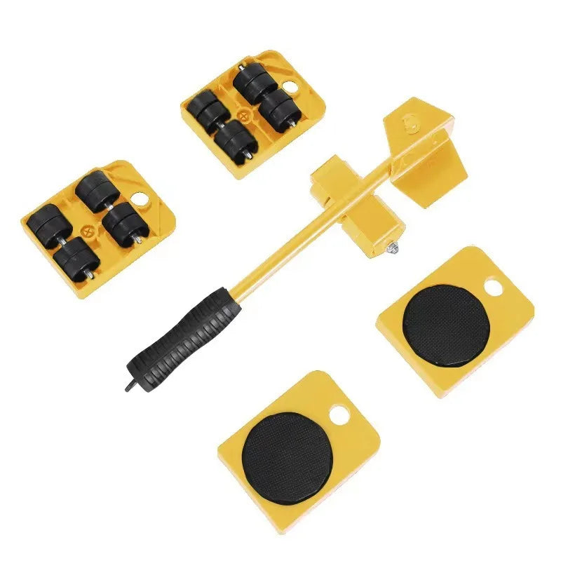 5Pcs/set Furniture Mover Tool Set Heavy Stuffs Moving Roller with Bar Furniture Mover Lifter with Wheel Professional Moving Tool