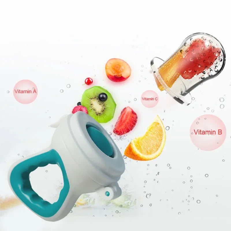 Silicone  Fruit Feeder with Cover  Nipple Fresh Food Vegetable Supplement Soother Nibbler Feeding Teething Pacifier