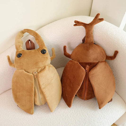 Creative Beetle Plush Backpack Soft Insect Stuffed Bag