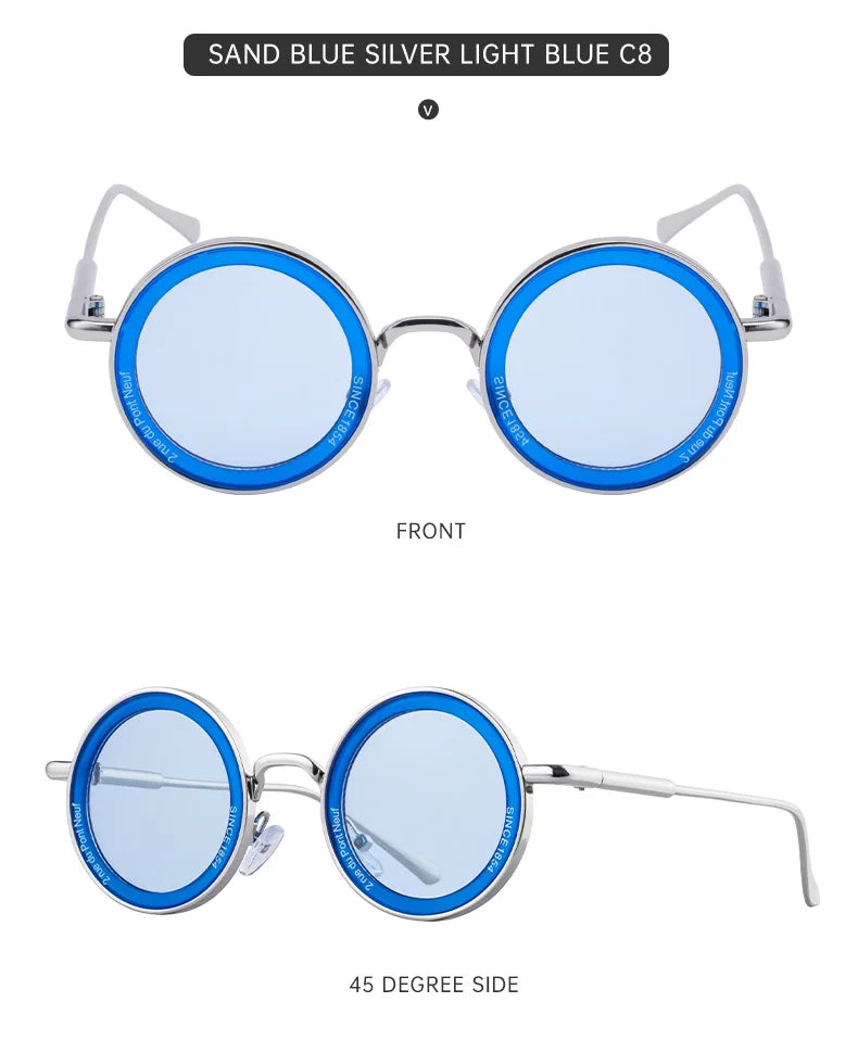 Round Steampunk Sunglasses With UV400 Protection