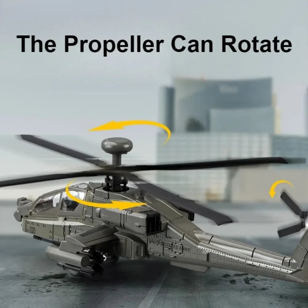 1:32 AH-64 Apache Helicopter Diecast Model Toy