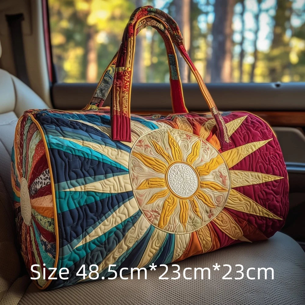 Hot Sale 3D Quilted Bag for Women Colorful Sun Pattern Travel Tote Bag Desert Cactus Forest Print Weekender Overnight Beach Bag