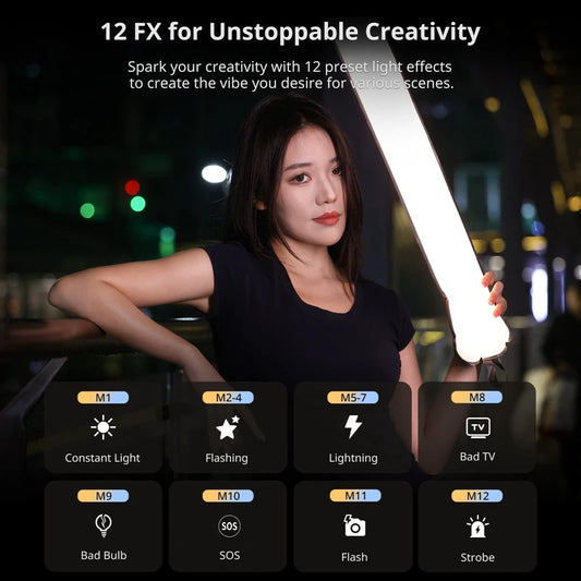 20W Bi-Color Inflatable Tube LED Light Wand Stick Foldable for Photography, Live Streaming & Broadcasting