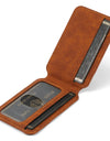 Leather for Magsafe Case for iPhone 16 15 Pro Max 16e 14 Plus 16Plus Bracket Magnetic Back Cover with Card Holder