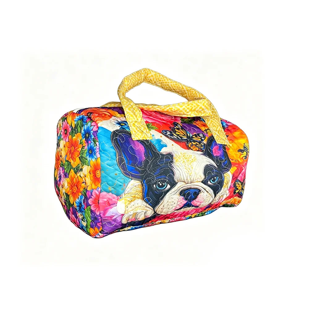 Corgi Dog Quilted Duffel Bag Women Weekender Bag 3D Animal Print Travel Tote Bag Summer Vacation Gym Overnight Luggage Pet Lover