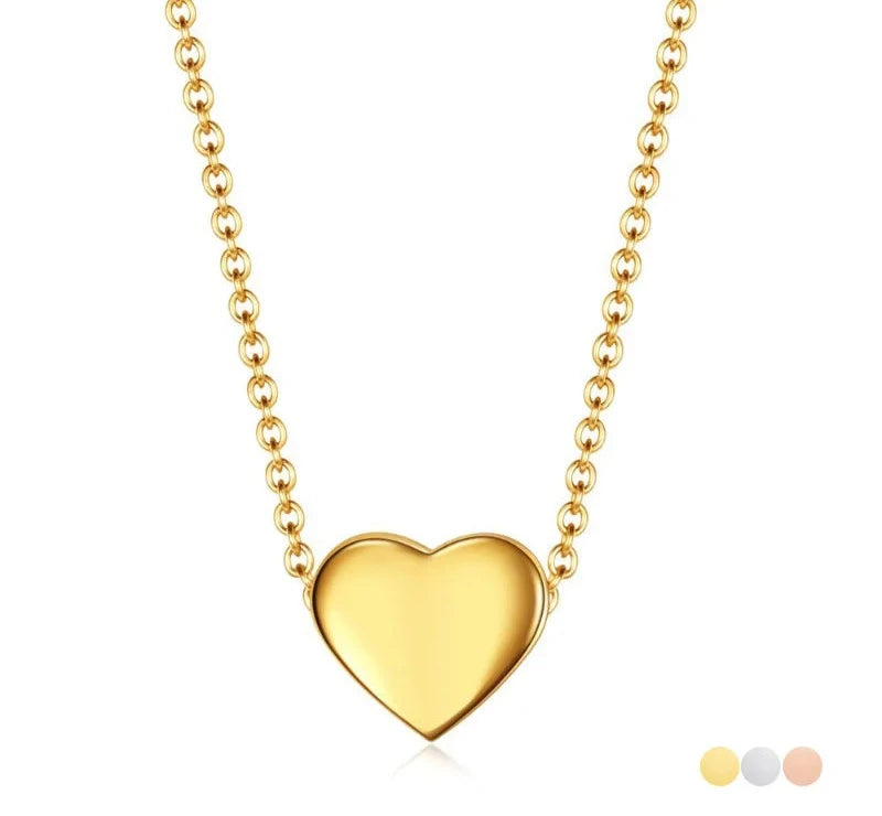 Stainless Steel Heart Necklaces For Women Korean Style Collar Pendant Men Chain Necklace 50 cm