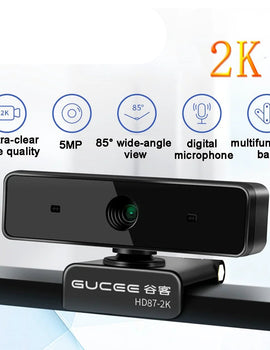 Webcam 2K UHD Web Cam for Pc USB Camera Built Microphone 2MP Fixed-focus for Laptop Live Streaming Online Teaching Computer