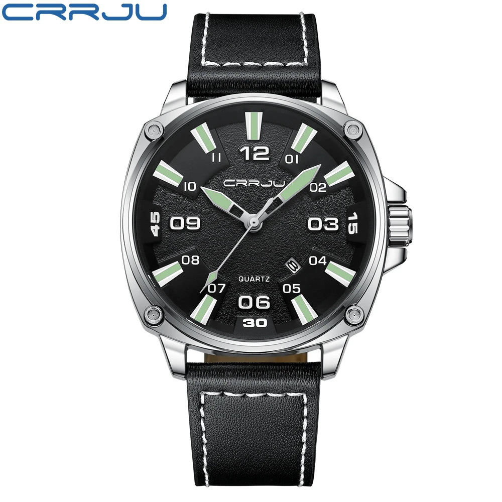 Simple Fashion Thin Date Wristwatches Male Luxury Design Breathable Leather Watches Men's Quartz Clock