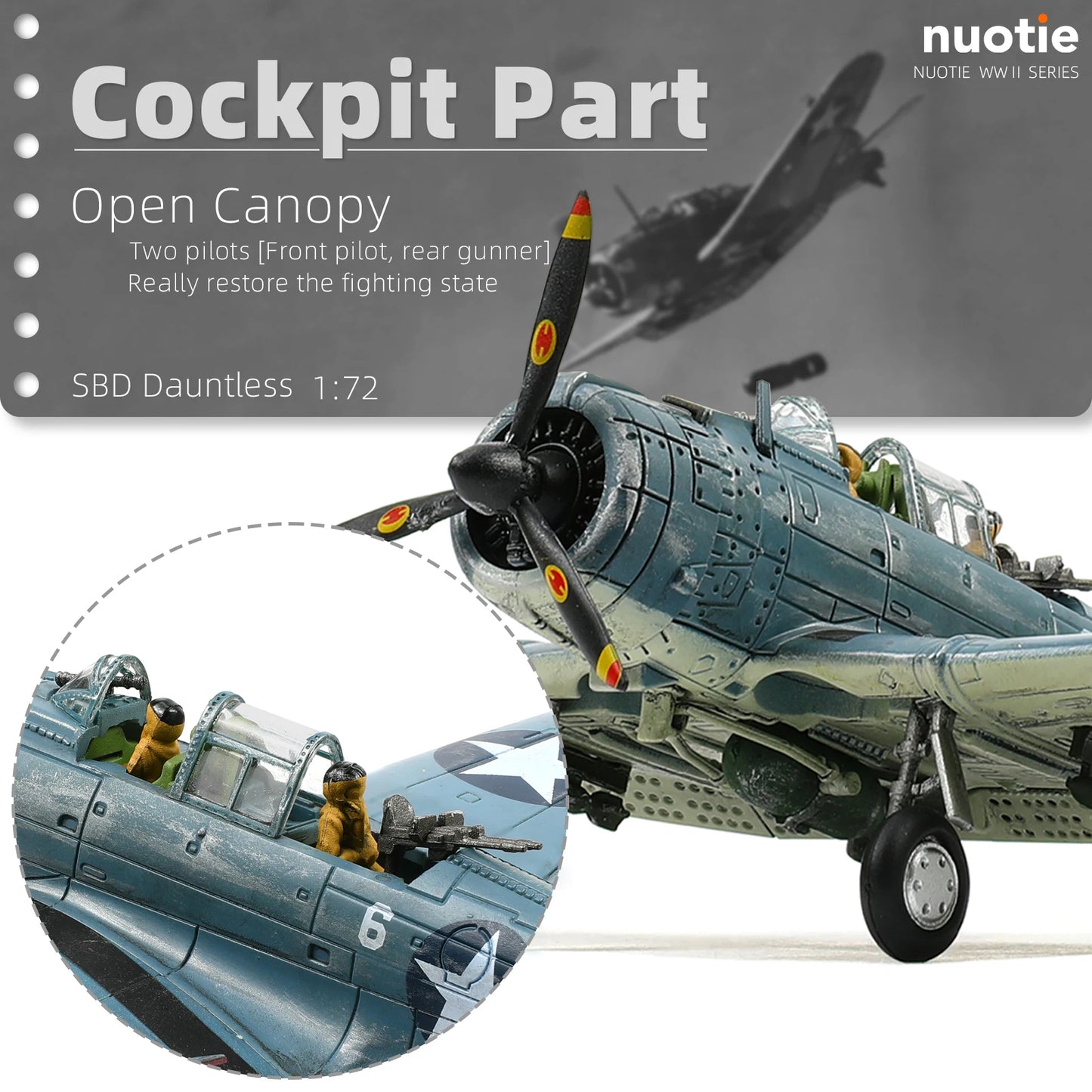1/72 Douglas SBD-2 Dauntless Midway Diecast Dive Bomber Model
