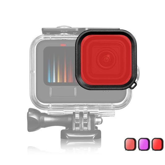 For GoPro Hero11 Black / HERO10 Black / HERO9 Black PULUZ Square Housing Diving Color Lens Filter