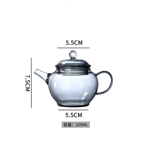 200ml High Borosilicate Mini Glass Teapot with Filter