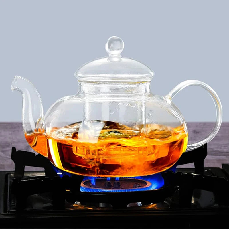 400-1000ml Clear Teapot With Removable Infuser Glass Teapot Stovetop Safe Loose Leaf And Blooming Tea Maker