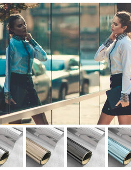 One Way Mirror Window Film Daytime Privacy Sun Blocking Heat Control Anti UV Reflective Film Self Adhesive Window Tint for Home