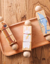 Baby Wooden Rotating Jigsaw Puzzle Hand bell Toy Baby Mobile Musical Rattle Toy Montessori Puzzle Game For Babies
