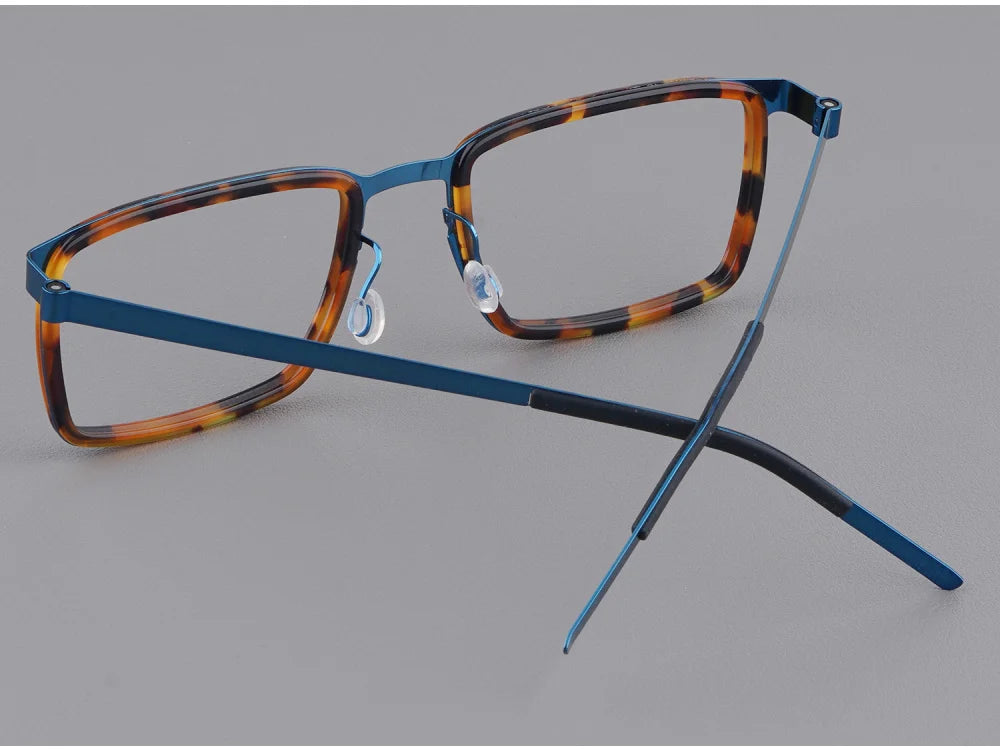 Rectangle Titanium Screwless Business Eyeglasses Frame