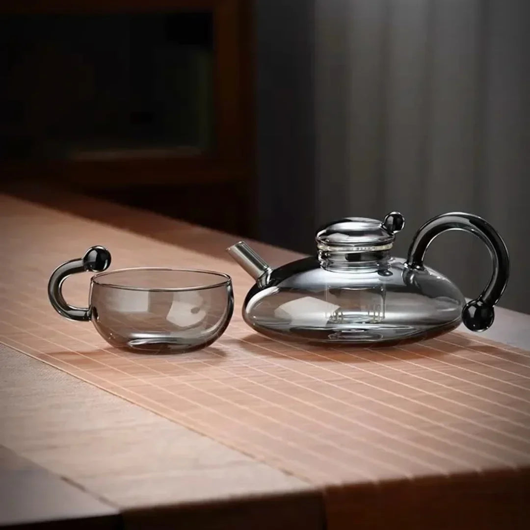 Explosion Resistant Glass Teapot Set with Heat Resistant Teacup 500ml