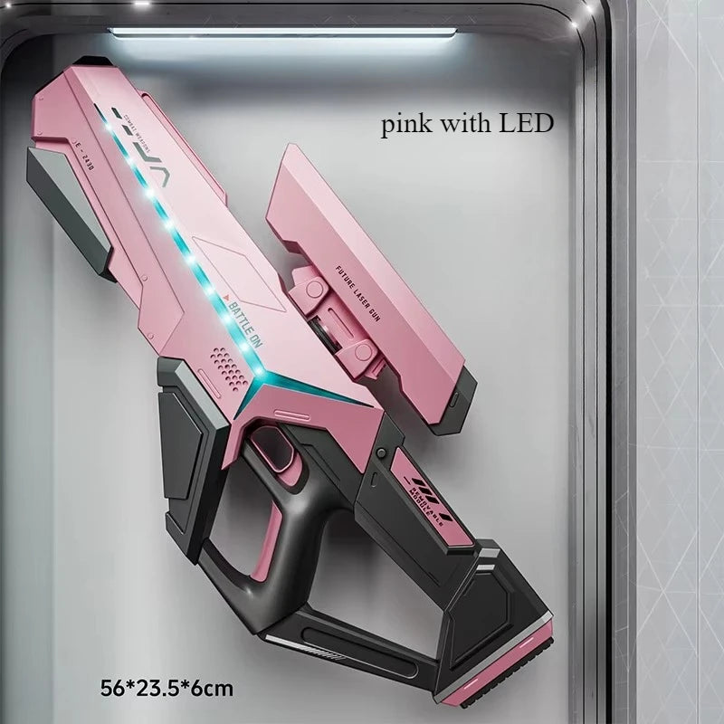 Upgrade Electric LED Water Gun with Automatic Water Absorption – Rechargeable Continuous Shooting Water Blaster