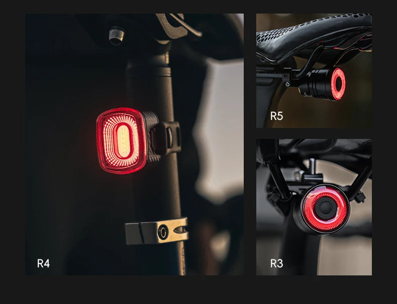 Smart Brake Sensing Bike Taillight IPX6 Waterproof Type-C Synchronized Bicycle Rear Light MTB Road Cycling Tail Light