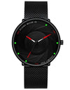 Minimalist Men's Fashion Watches Ultra Thin Stainless Steel Mesh Belt Quartz Wrist Watch Men Casual Leather Clock