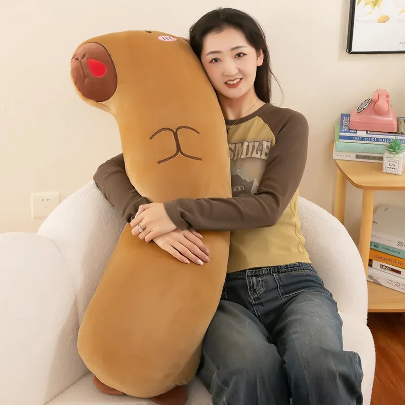 65/85/105cm Kawaii Capybara Plush Long Pillow Toys Sleeping Pillow Soft Cartoon Stuffed Animal Capibala Dolls Kids Children Gift