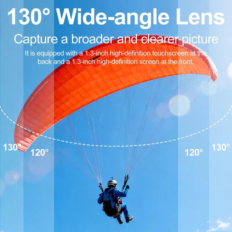 5K Thumb Action Camera 4K 60FPS WiFi 6-Axis Stabilization Touch Screen Sports Camera megnetic Motorcycle Waterproof Bodycam