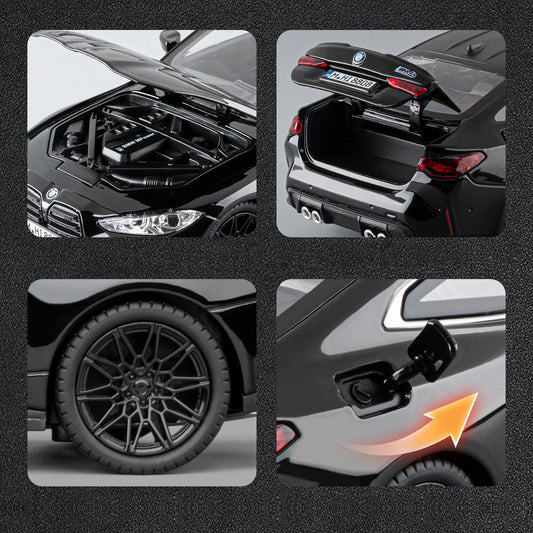 1 24 Scale BMW M4 G82 Supercar Diecast Pull Back Model Car with Sound and Light