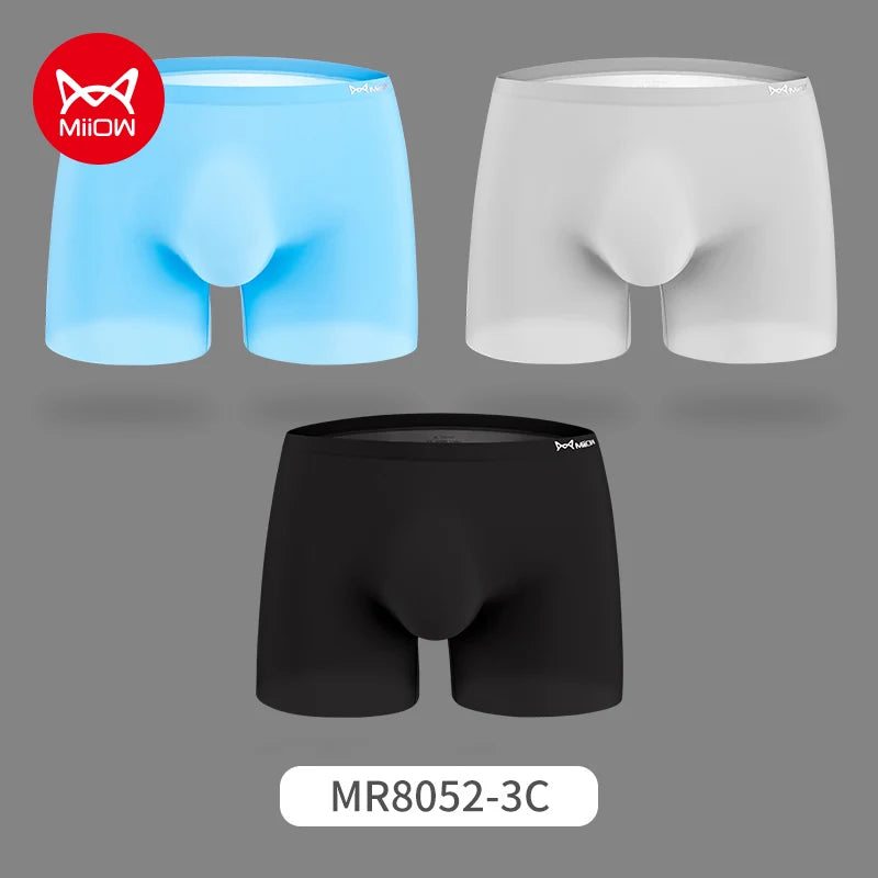 3-Pack Seamless Ice Silk Boxers for Men – Graphene Comfort