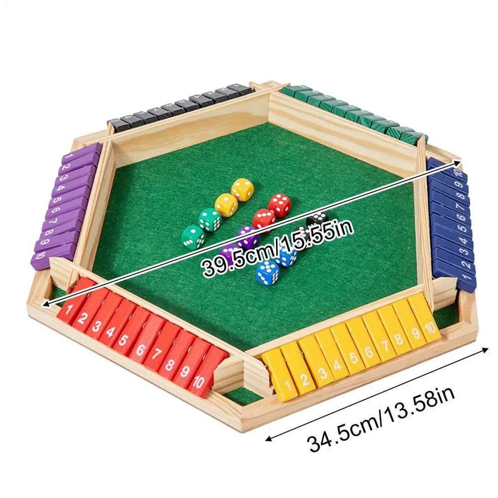 Wooden Shut The Box Dice Game – Six Sided Flipping Number Board