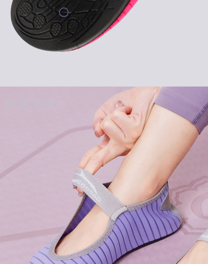 Indoor Fitness Non-slip Soft-soled Yoga Shoes Women's Rope Jumping Mute Stretching Pilates Training Shoes
