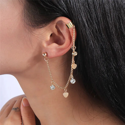 Simple Tiny Heart Clip Earrings for Women Romantic Heart Earring Ear Cuff Trendy Jewelry