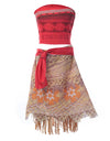 Disney Moana 2 Girls Cosplay Costume Kids One Shoulder Sleeveless Dress 2025 Christmas Party Vaiana Princess Cosplay Costume
