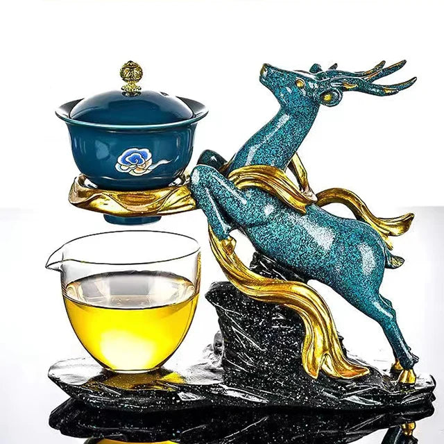 Deer Ceramics Teapot Creative Handmade Chinese Teapot Water Diversion Rotating Suction Kung Fu Tea Drinking