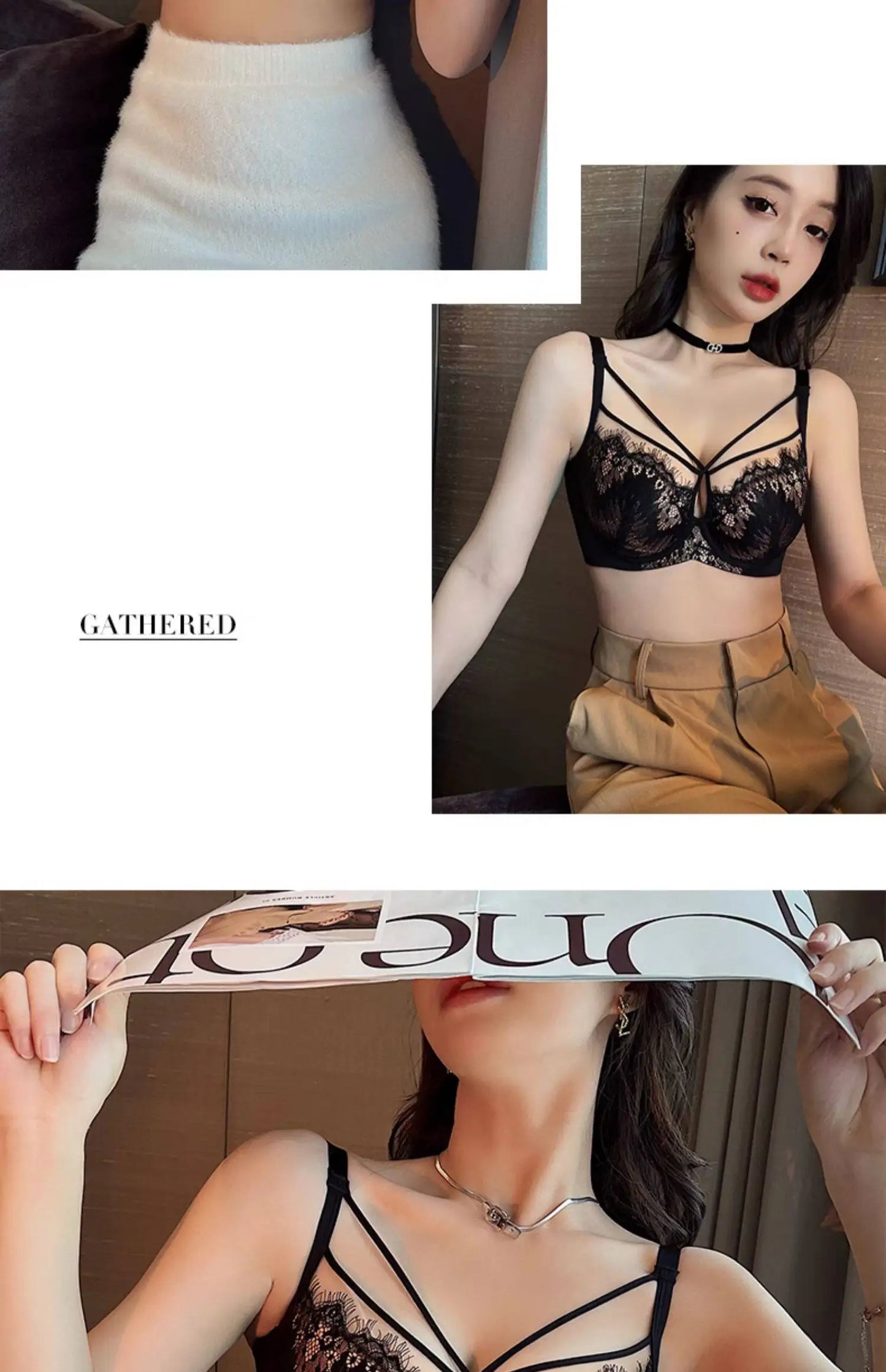 Womens Lace Push Up Bra and Brief Set