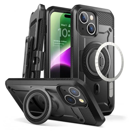 For iPhone 15/For iPhone 14/For iPhone 13 Case 6.1“ 2023 UB Pro Mag Full Body Rugged Case with Built-in Screen Protector