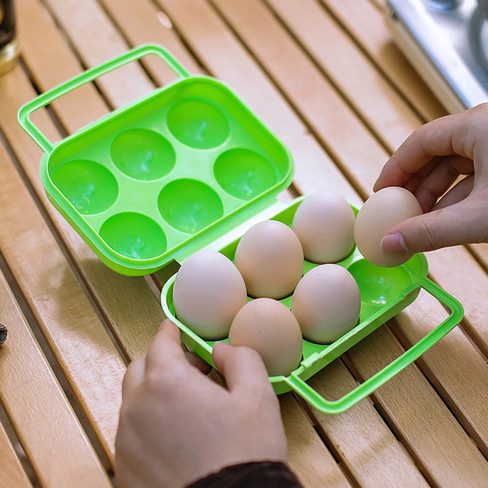 6-Grid Portable Egg Storage Box – Shockproof & Drop-Resistant Refrigerator Egg Organizer Case