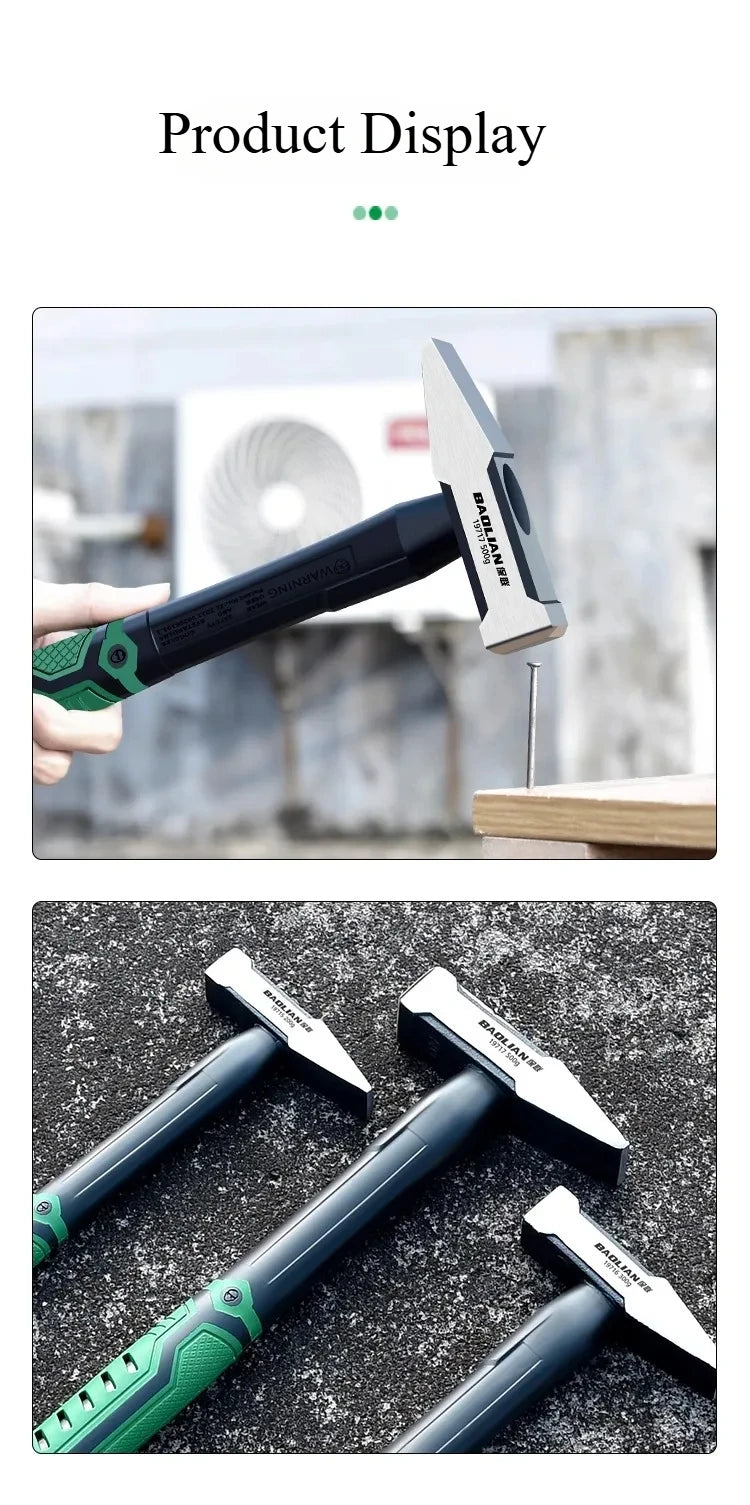 Hardware Tools, Building Decoration, Flat Head Hammer 200g, Plastic Coated Duckbill Hammer, Hammer Head 500g, Fitter Hammer