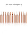 10Pcs Soldering Iron Tip Pure Copper 900M Soldering Iron Head Set Inside Hot Bare Copper Electric Soldering Iron Welding Tools