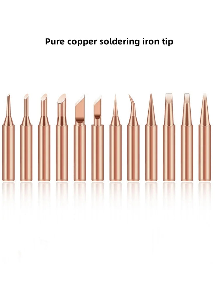 10Pcs Soldering Iron Tip Pure Copper 900M Soldering Iron Head Set Inside Hot Bare Copper Electric Soldering Iron Welding Tools