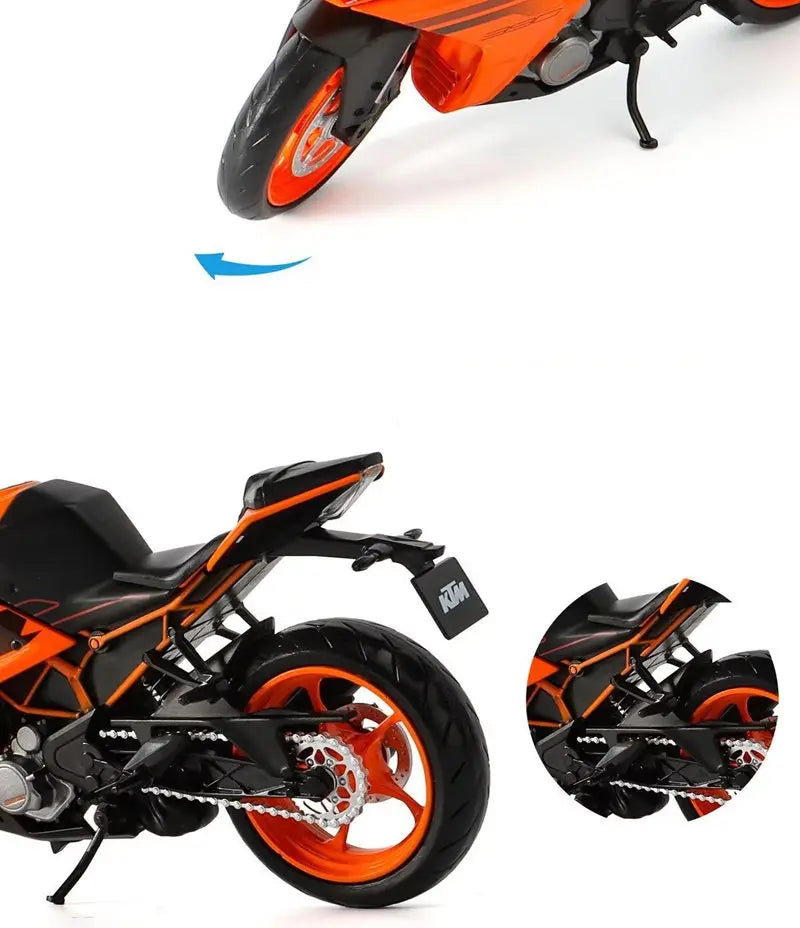 Diecast KTM RC 390 Racing Motorcycle Model 1 to 12 Scale