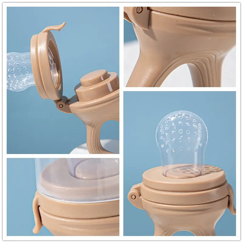 Silicone  Fruit Feeder with Cover  Nipple Fresh Food Vegetable Supplement Soother Nibbler Feeding Teething Pacifier