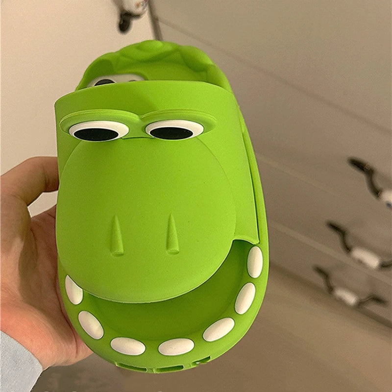 Cute 3D Dinosaur Slipper Halloween Phone Case Silver For iPhone 15 14 13 Pro Max Funny Animal Shockproof Camera Protection