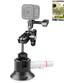Magic Arm with Pump Suction Cup Aluminum Alloy Mount for Gopro DJI with Three Bayonet Sports Camera Accessories