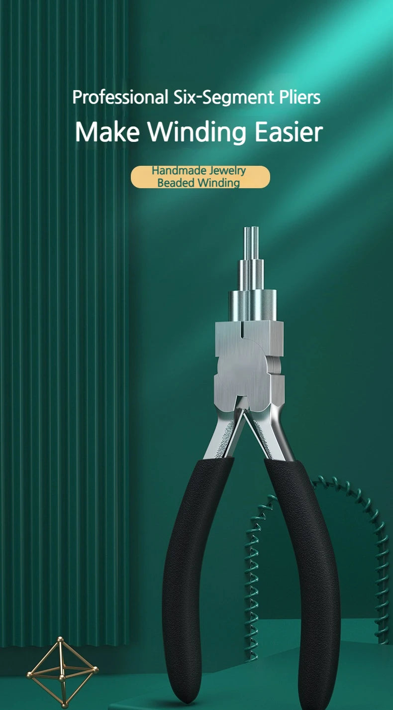 1pc Iron Wire Looping Jewelry Pliers, 6-in-1 Bail-Making Pliers, With Non-Slip Comfort Grip Handle, For Loops Making Tool