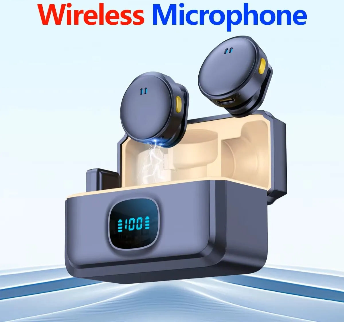 Plug and Play 2.4G Chip Wireless  Suction Button Collar Microphone With Charging Case For Video Recording