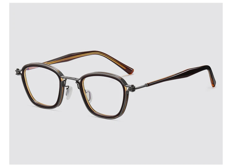 Vintage Square Titanium Acetate Eyeglasses Frame