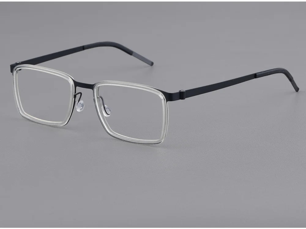 Rectangle Titanium Screwless Business Eyeglasses Frame
